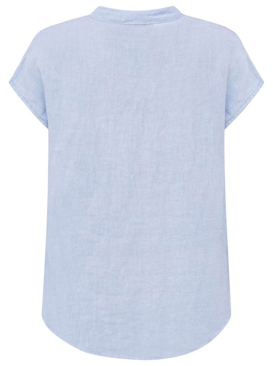 💕 Zwillingsherz 100% Leinen Bluse "Basic" Hellblau