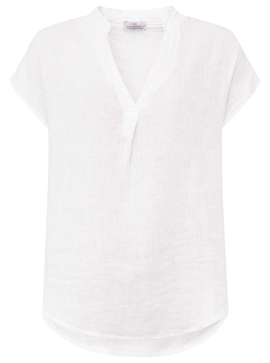 💕 Zwillingsherz 100% Leinen Bluse "Basic" Weiß