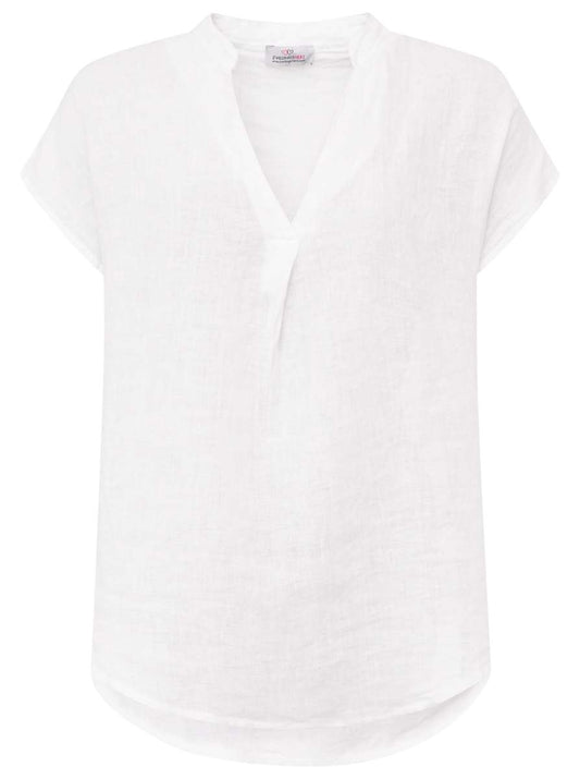 💕 Zwillingsherz 100% Leinen Bluse "Basic" Weiß