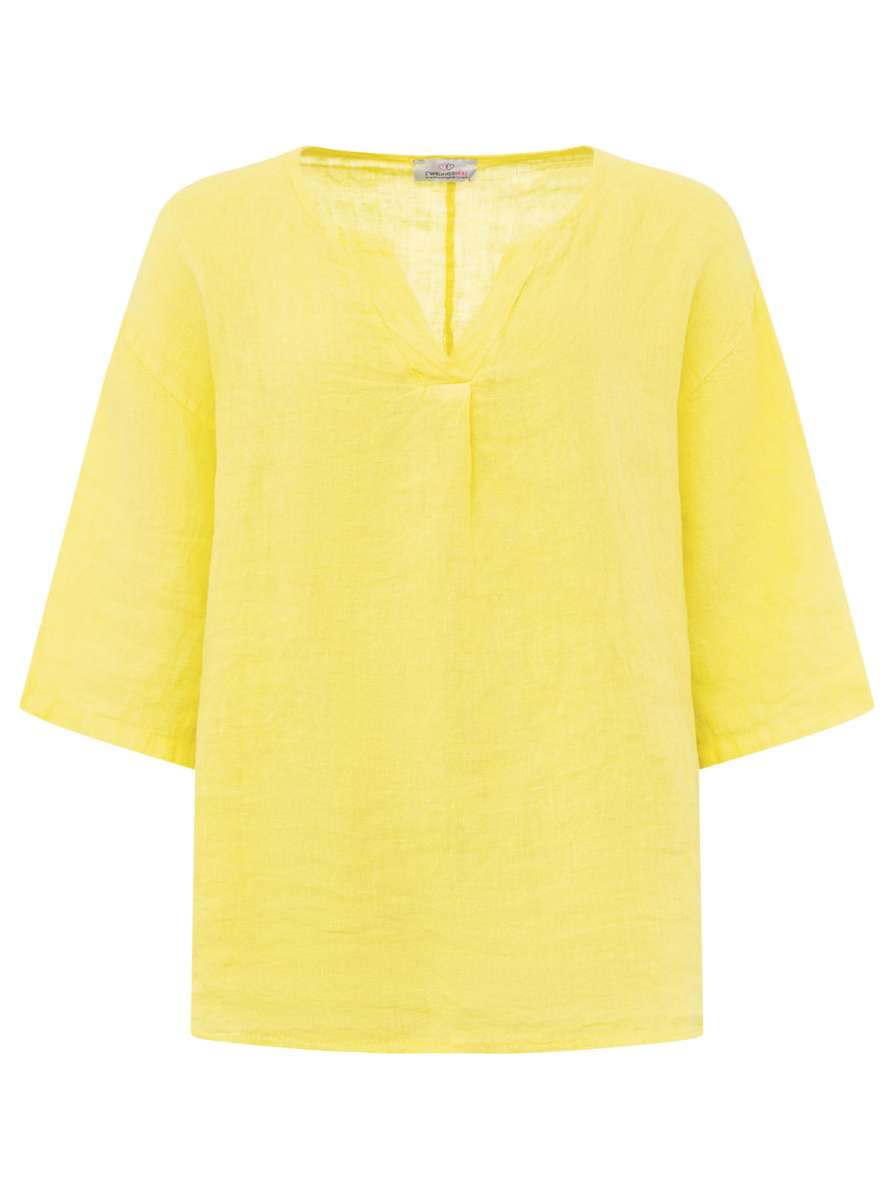 💕 Zwillingsherz 100 % Leinen Bluse "V-Schnitt"