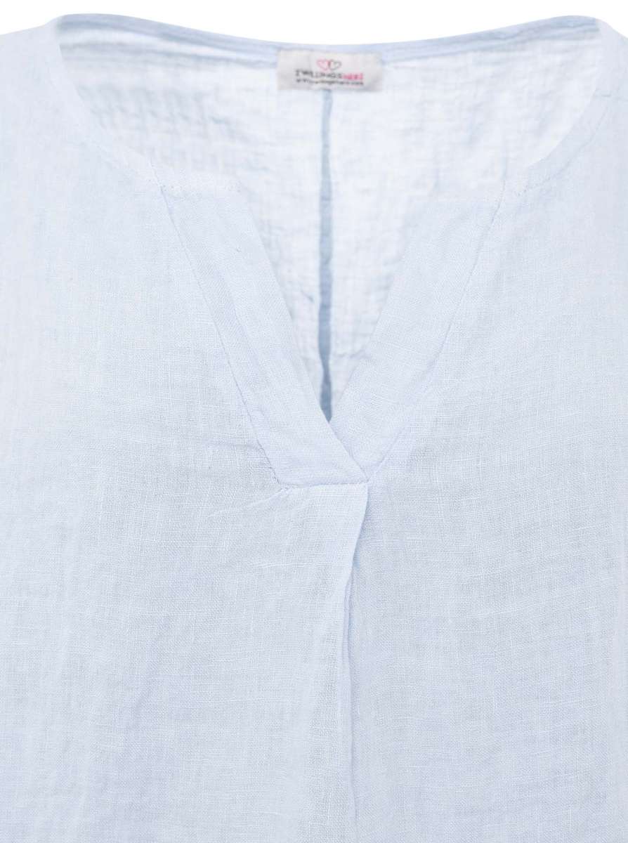 💕 Zwillingsherz 100 % Leinen Bluse "V-Schnitt"