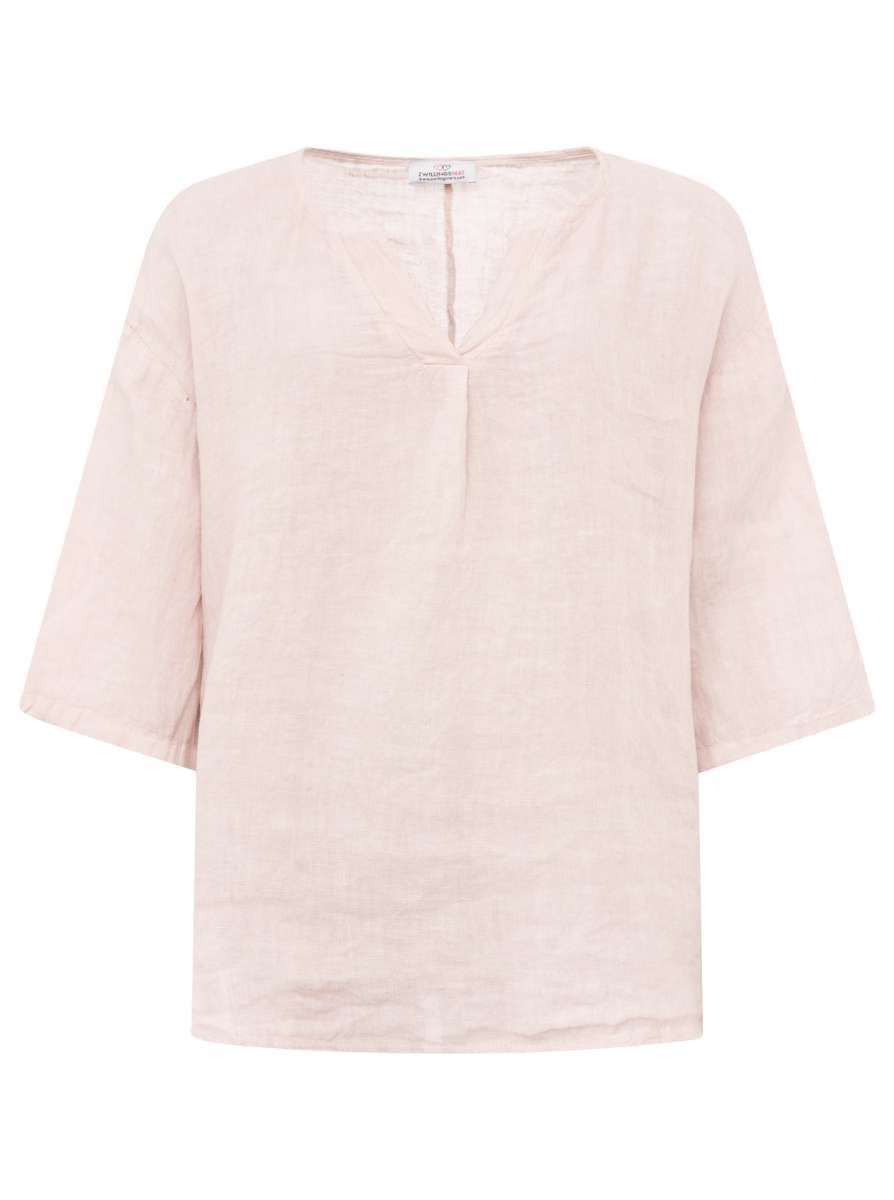 💕 Zwillingsherz 100 % Leinen Bluse "V-Schnitt"
