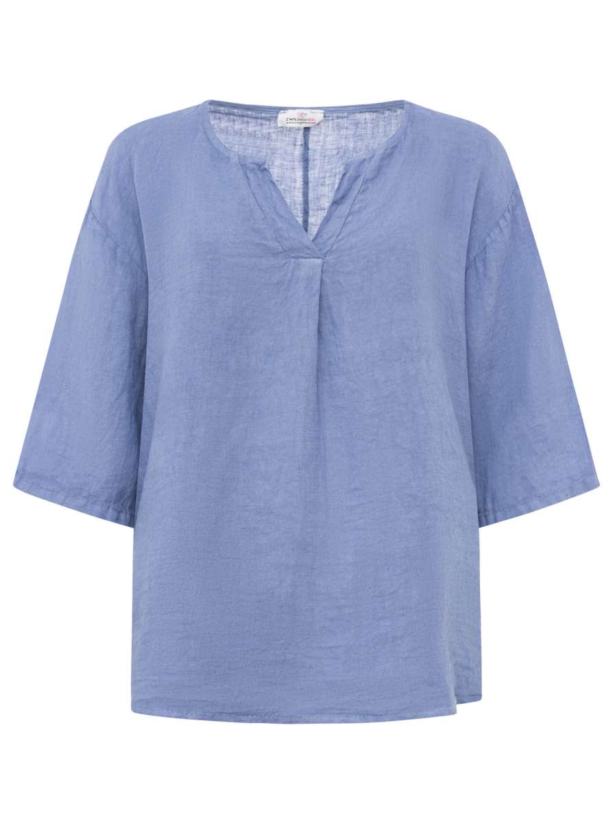 💕 Zwillingsherz 100 % Leinen Bluse "V-Schnitt"