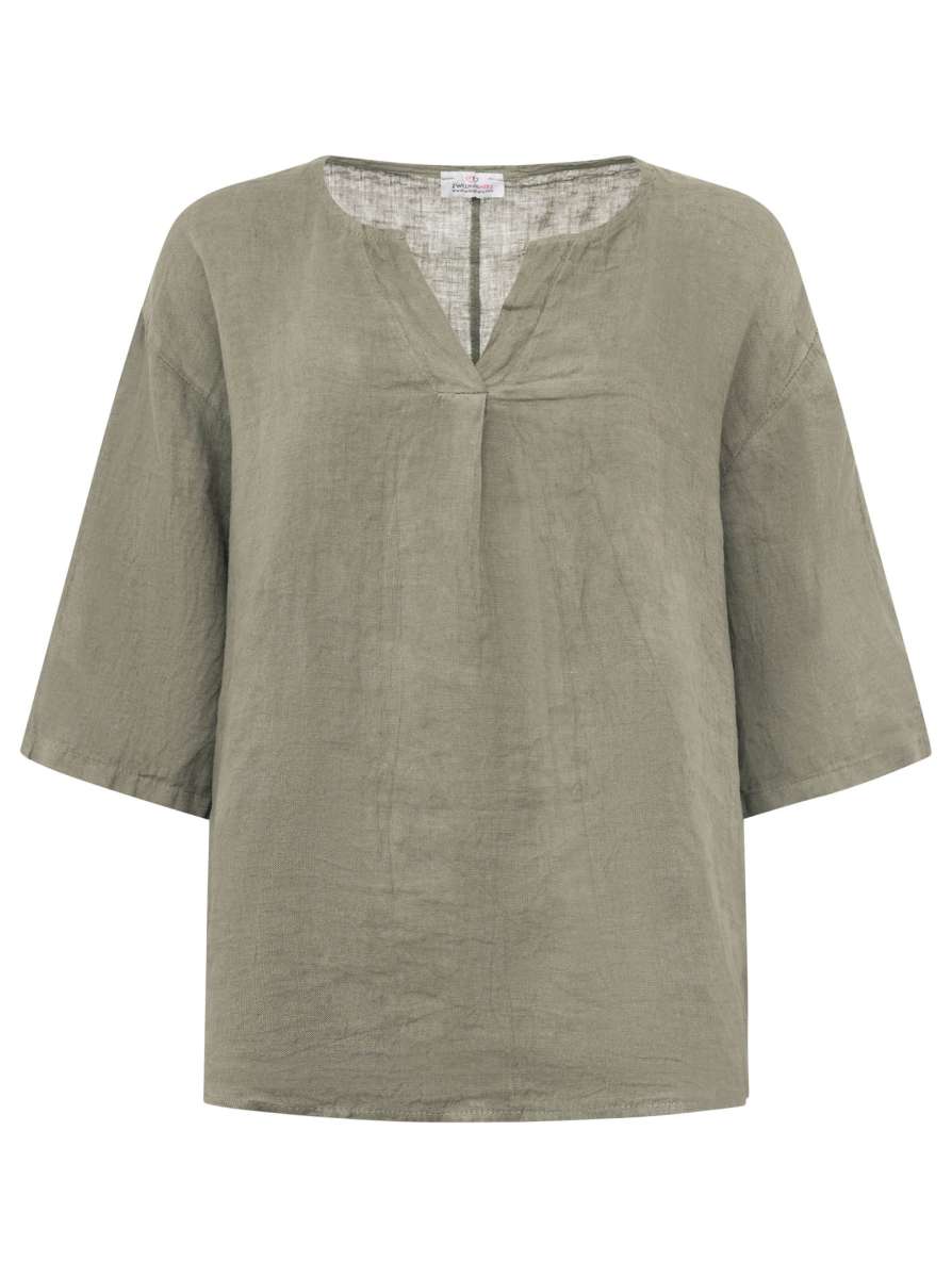 💕 Zwillingsherz 100 % Leinen Bluse "V-Schnitt"