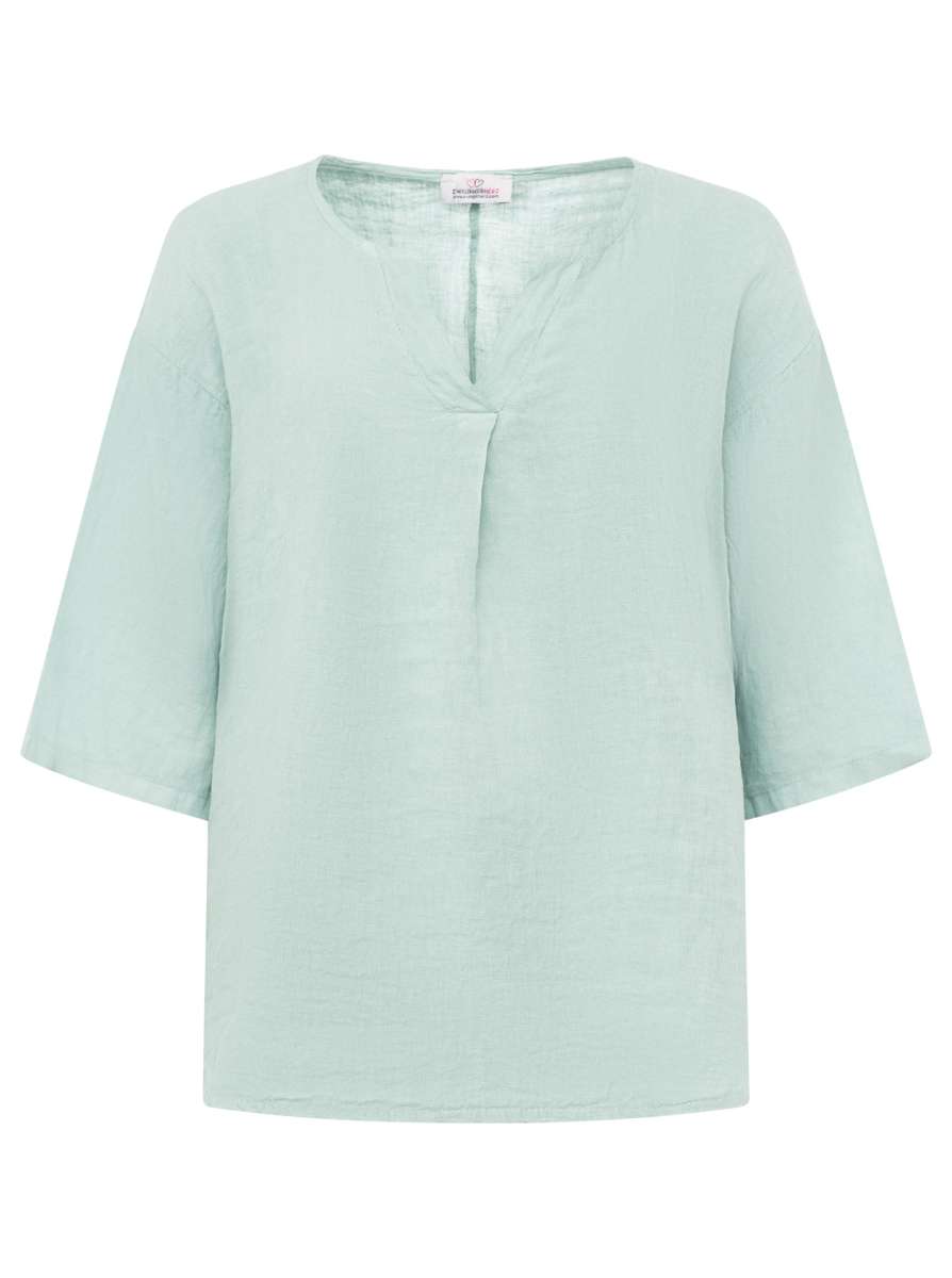 💕 Zwillingsherz 100 % Leinen Bluse "V-Schnitt"
