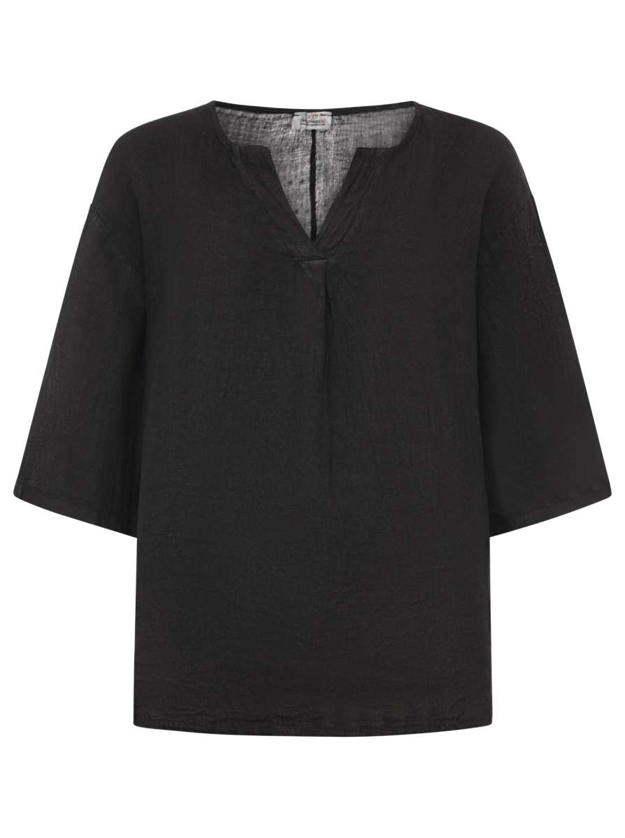 💕 Zwillingsherz 100 % Leinen Bluse "V-Schnitt"