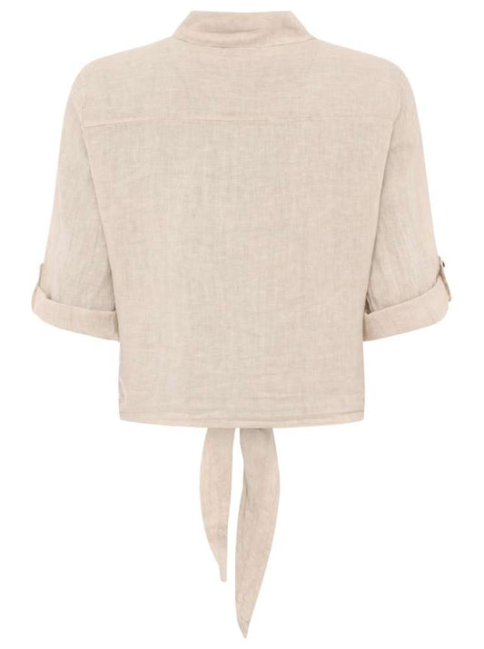 💕 Zwillingsherz 100% Leinenbluse "Uni Summer" Beige