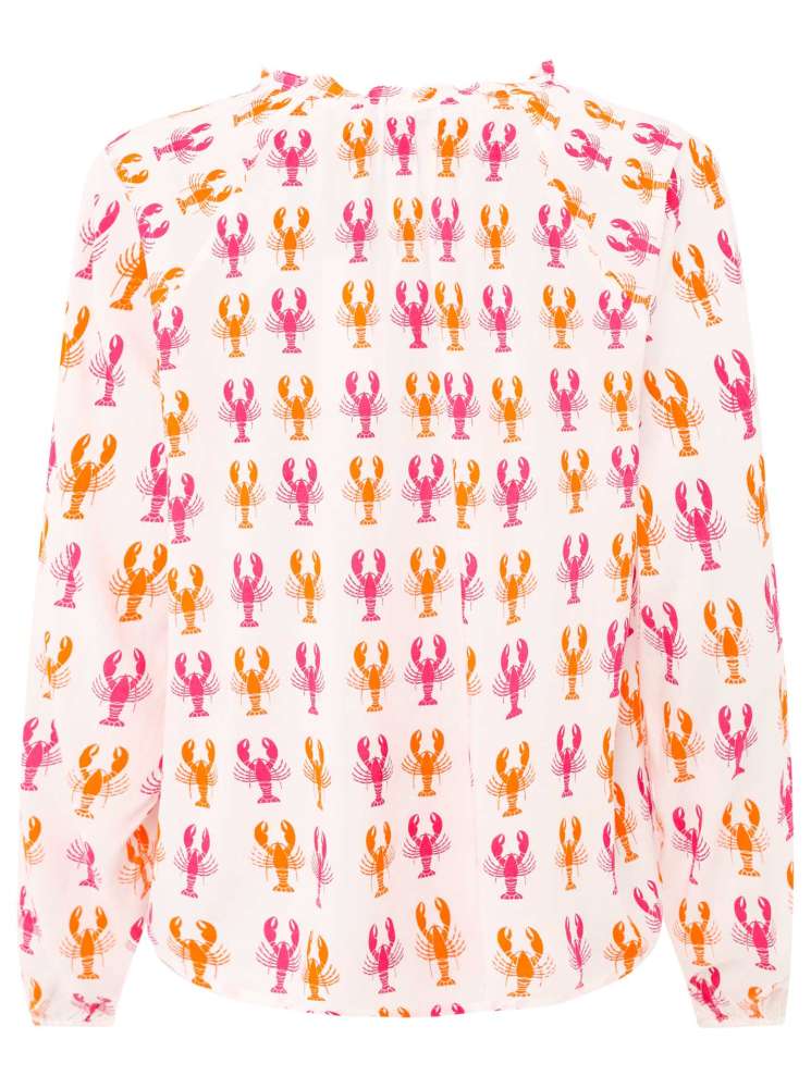đź’• Zwillingsherz Bluse "Lobster Zweifarbig" 100 % Viskose Orange