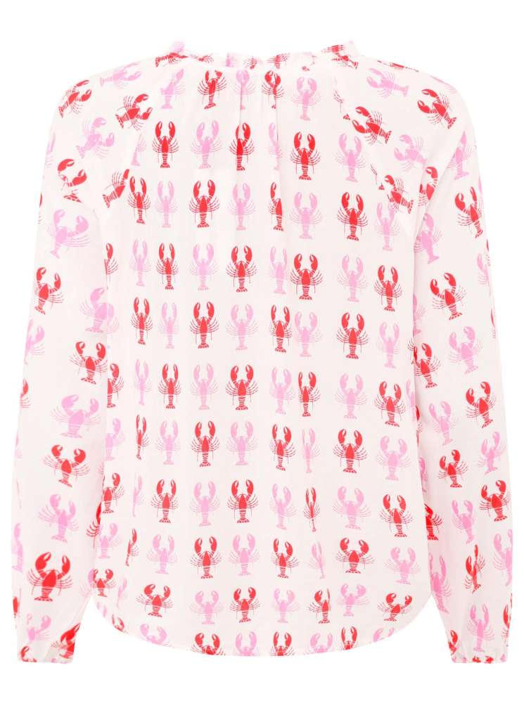 đź’• Zwillingsherz Bluse "Lobster Zweifarbig" 100 % Viskose Rosa
