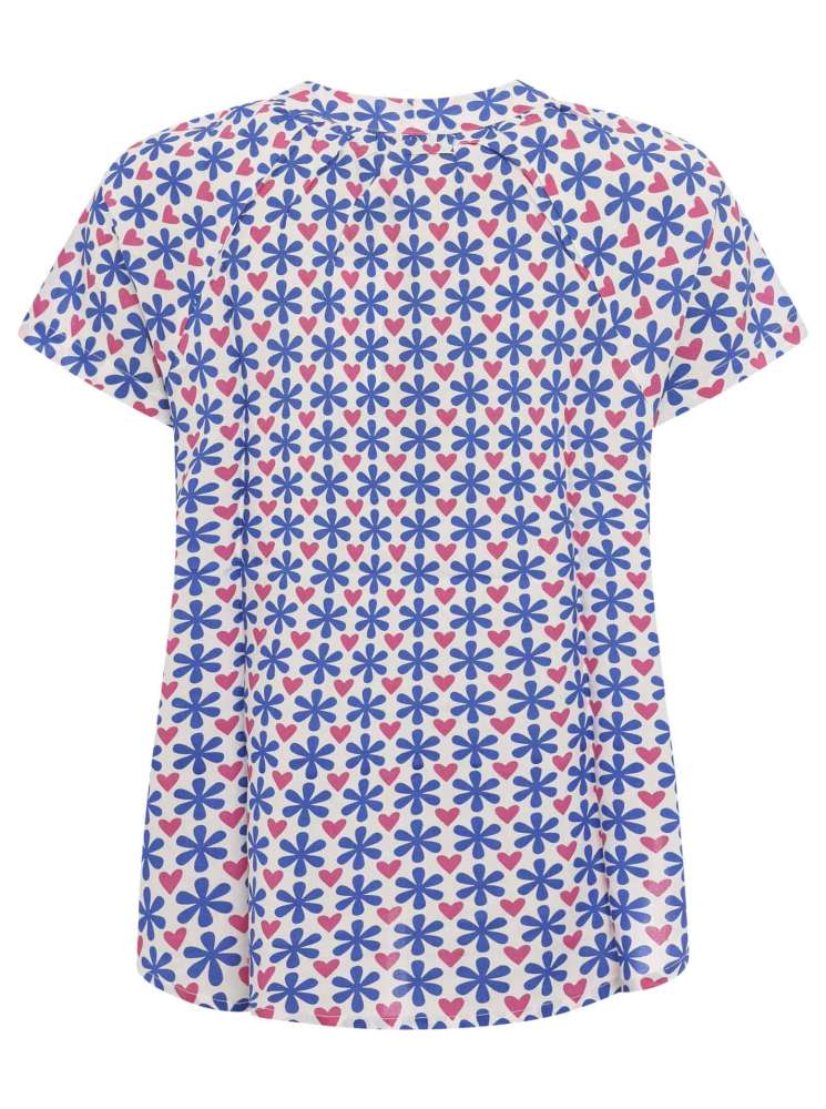 đź’• Zwillingsherz Bluse "Milla" Kurzarm Viskose Blau