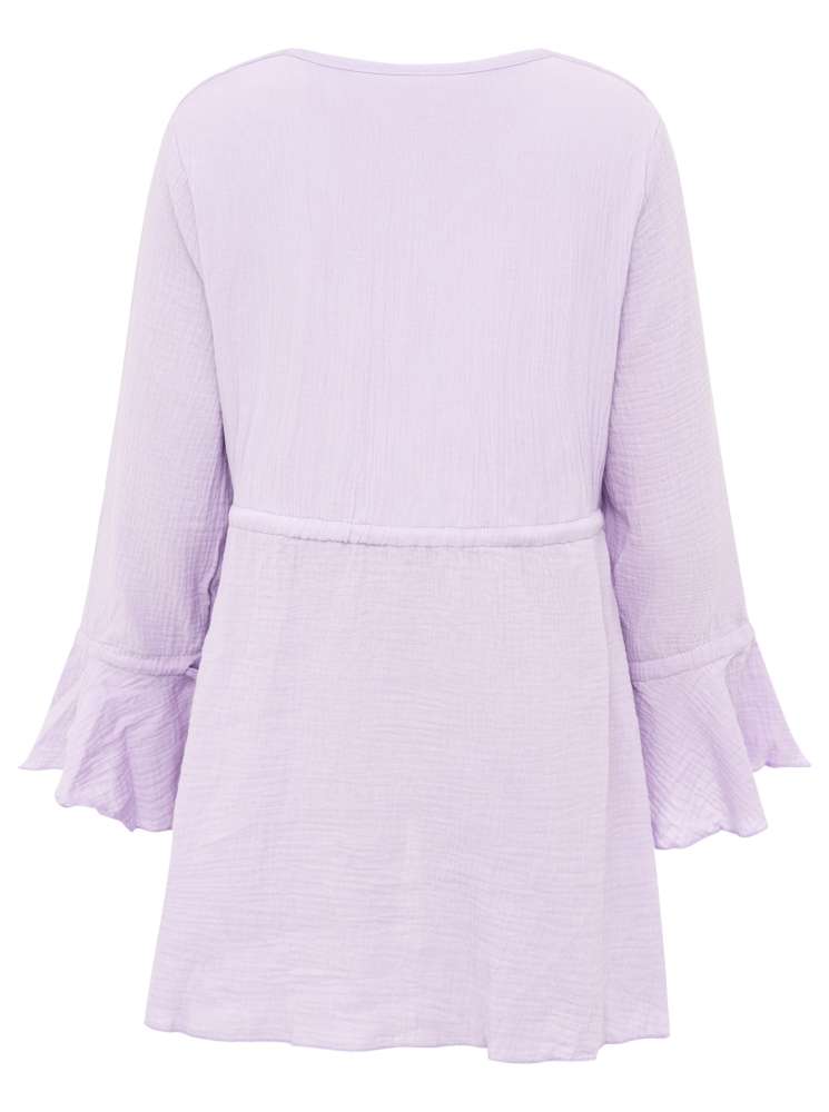 đź’• Zwillingsherz Bluse Musselin "BoHo" Tunika Flieder