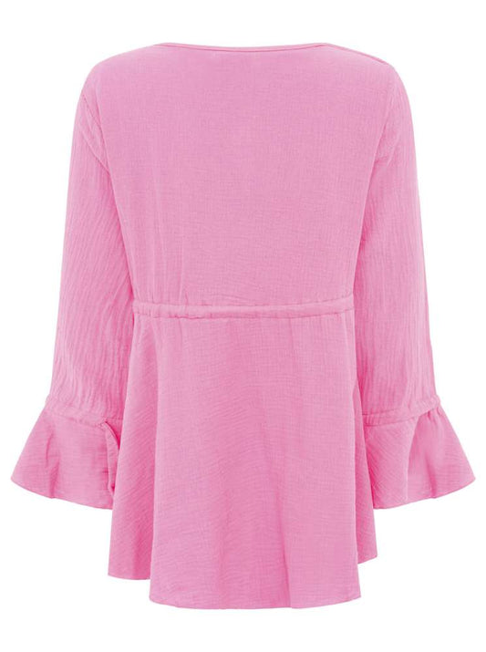💕 Zwillingsherz Bluse Musselin "BoHo" Tunika Pink