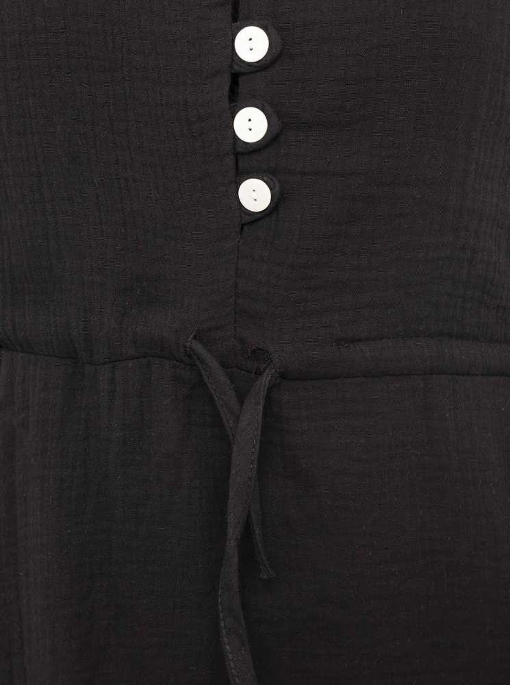 đź’• Zwillingsherz Bluse Musselin "BoHo" Tunika Schwarz