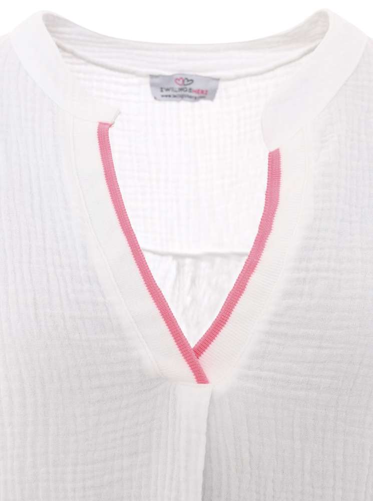 đź’• Zwillingsherz Bluse "Neon Edge" 100 % Baumwolle WeiĂź