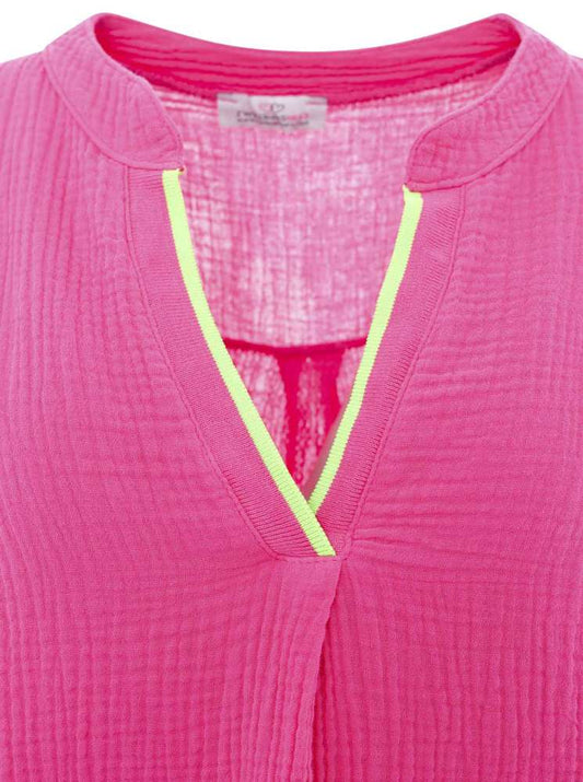 💕 Zwillingsherz Bluse "Neon Edge" 100 % Baumwolle Pink