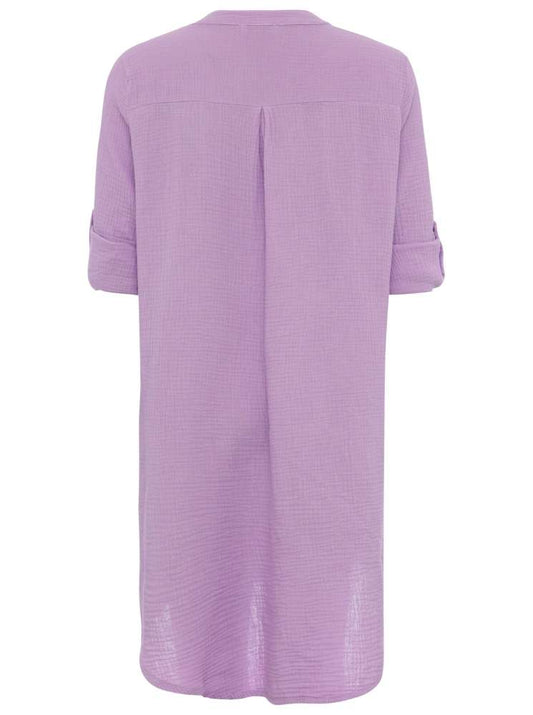 💕 Zwillingsherz Tunika Bluse Musselin "Rom" Flieder