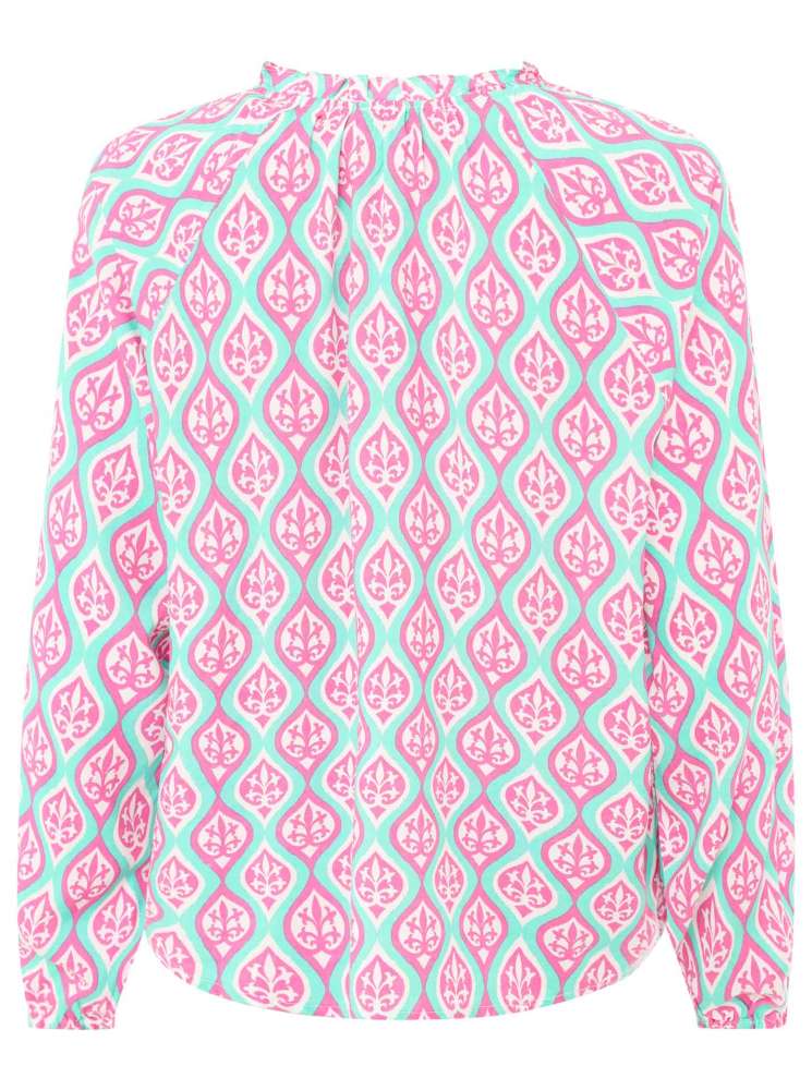đź’• Zwillingsherz Bluse "Ovale Ranken" 100 % Viskose Mittelpink