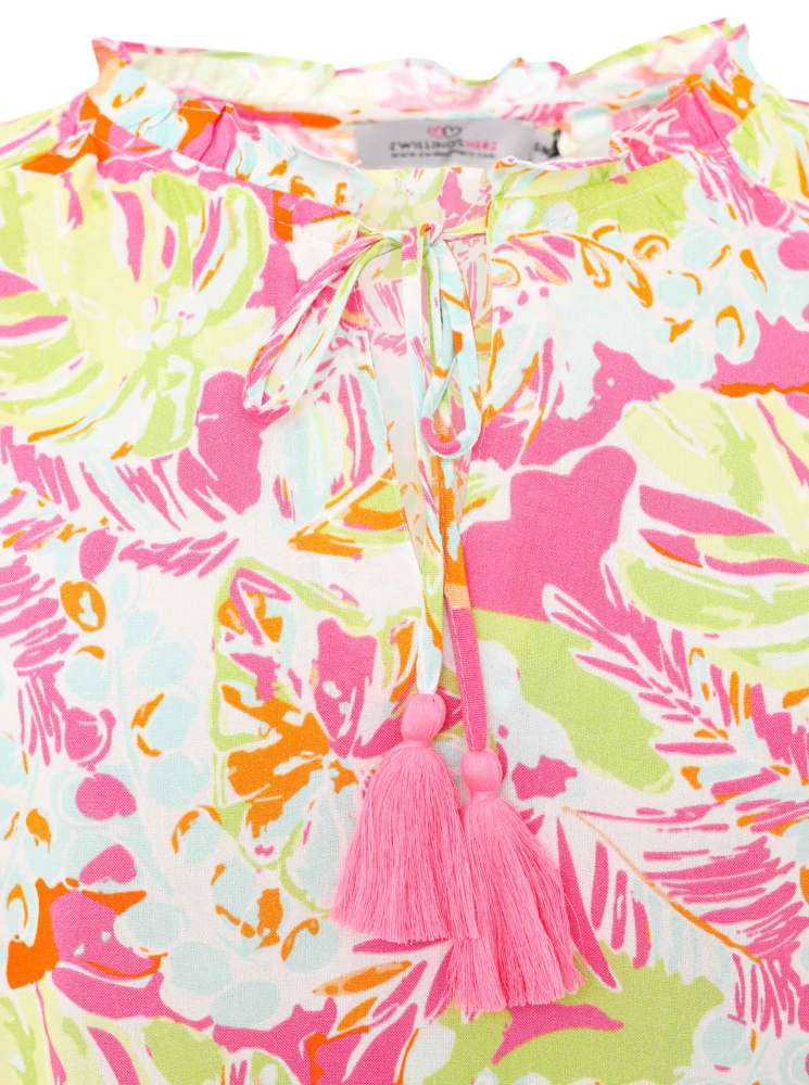 đź’• Zwillingsherz Bluse "Paradise Print" 100 % Viskose Bunt