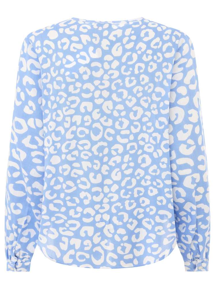 💕 Zwillingsherz Bluse "Soft Leo" 100 % Viskose Blau