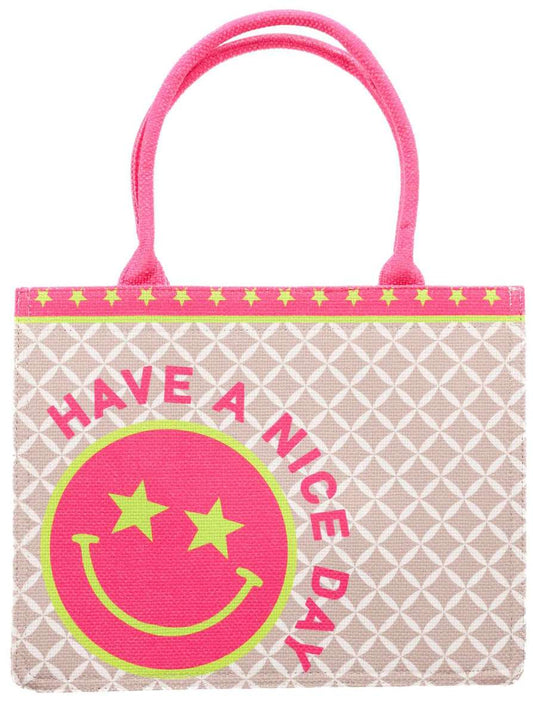 💕 Zwillingsherz Tasche Book Tote "Have a nice day" Pink