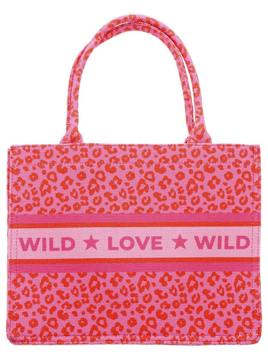 💕 Zwillingsherz Tasche Book Tote "Wild love colorful" Pink