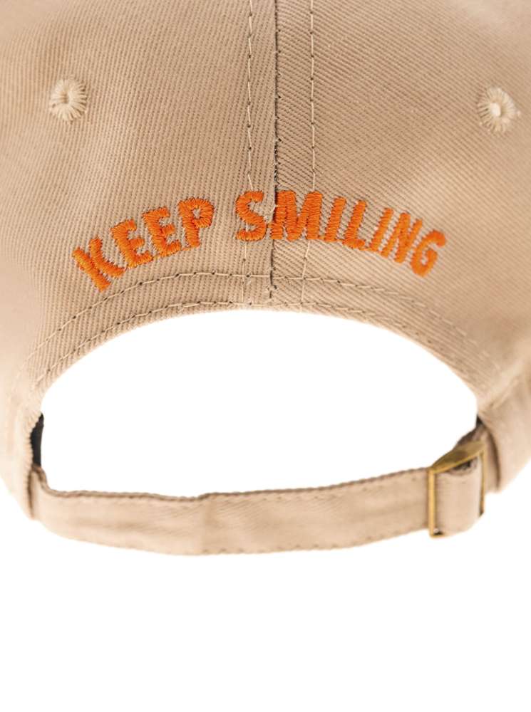 💕 Zwillingsherz Cap "Keep Smiling" Taupe