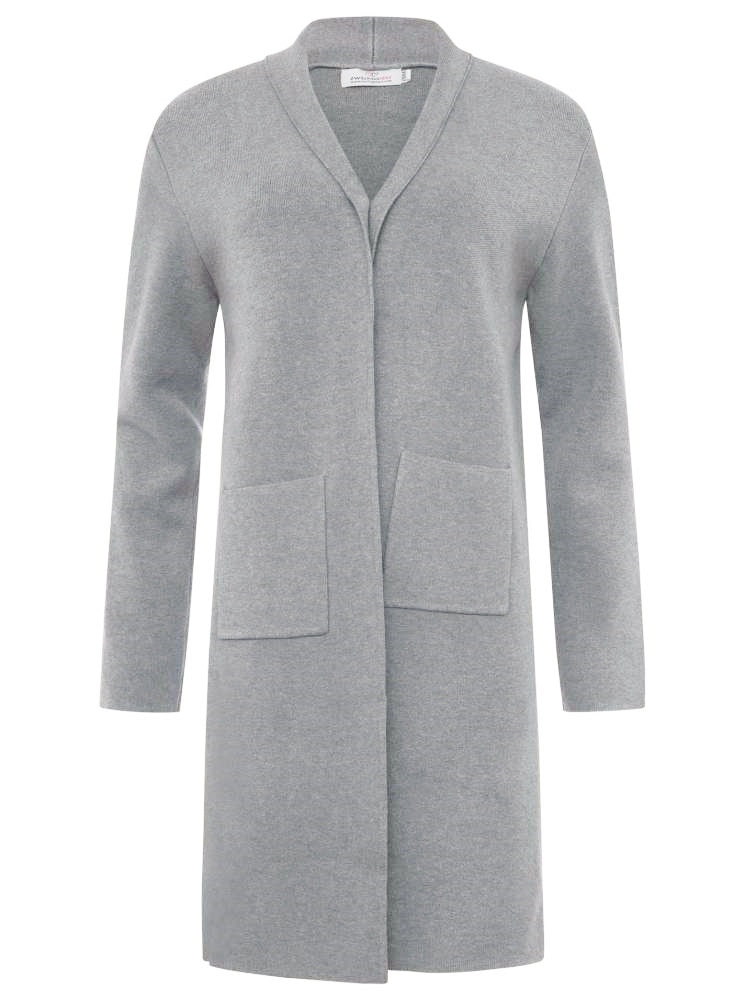 đź’• Zwillingsherz Strickjacke "Jessy 2.0" Kragen Dunkelgrau