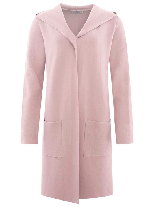 💕 Zwillingsherz Strickjacke "Janina Basic" Strickmantel offen Altrosa