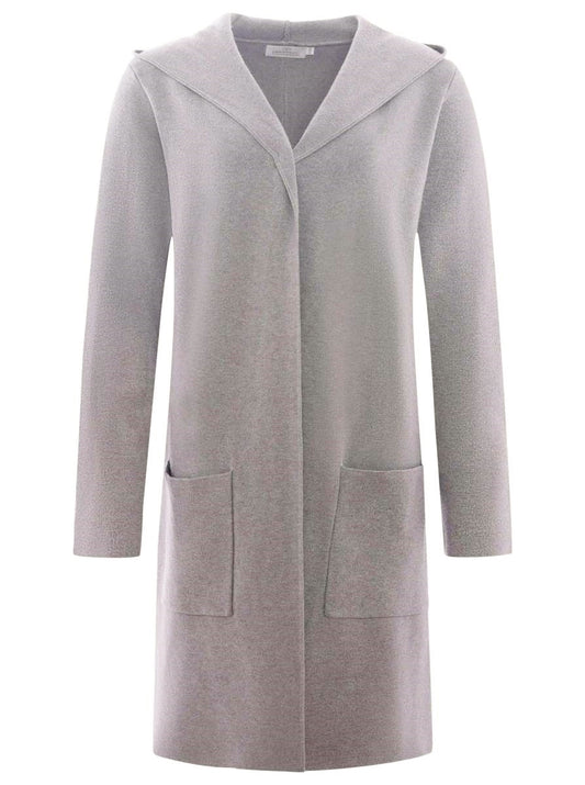 💕 Zwillingsherz Strickjacke "Janina Basic" Strickmantel offen Dunkelgrau