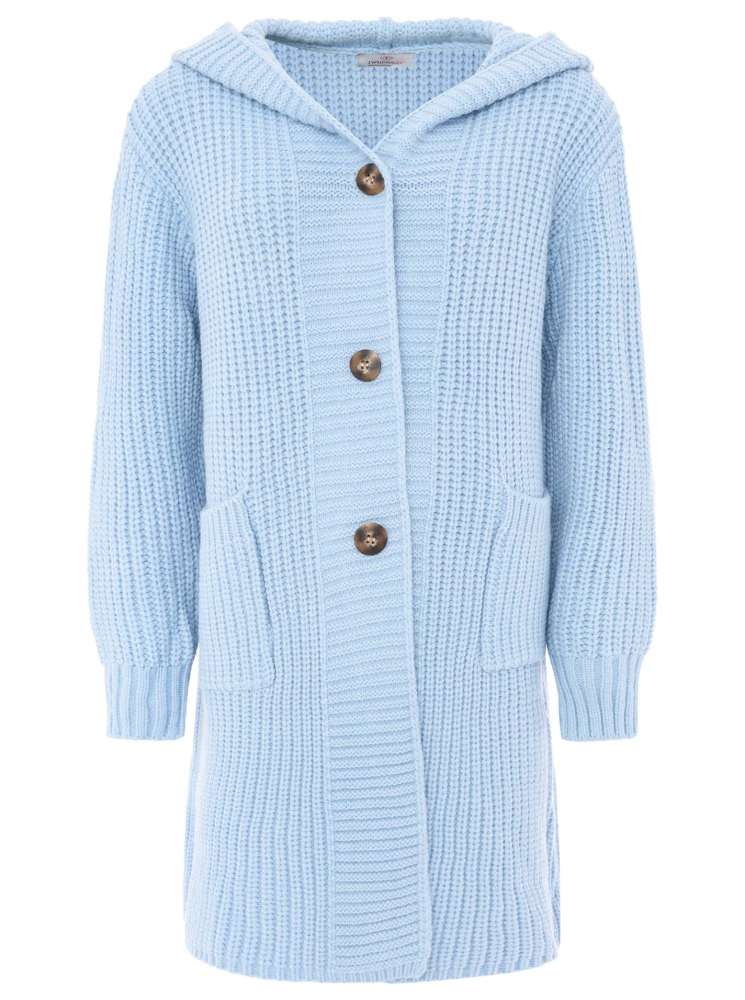 💕 Zwillingsherz Strickjacke "Katinka" Strickmantel Knöpfe Hellblau