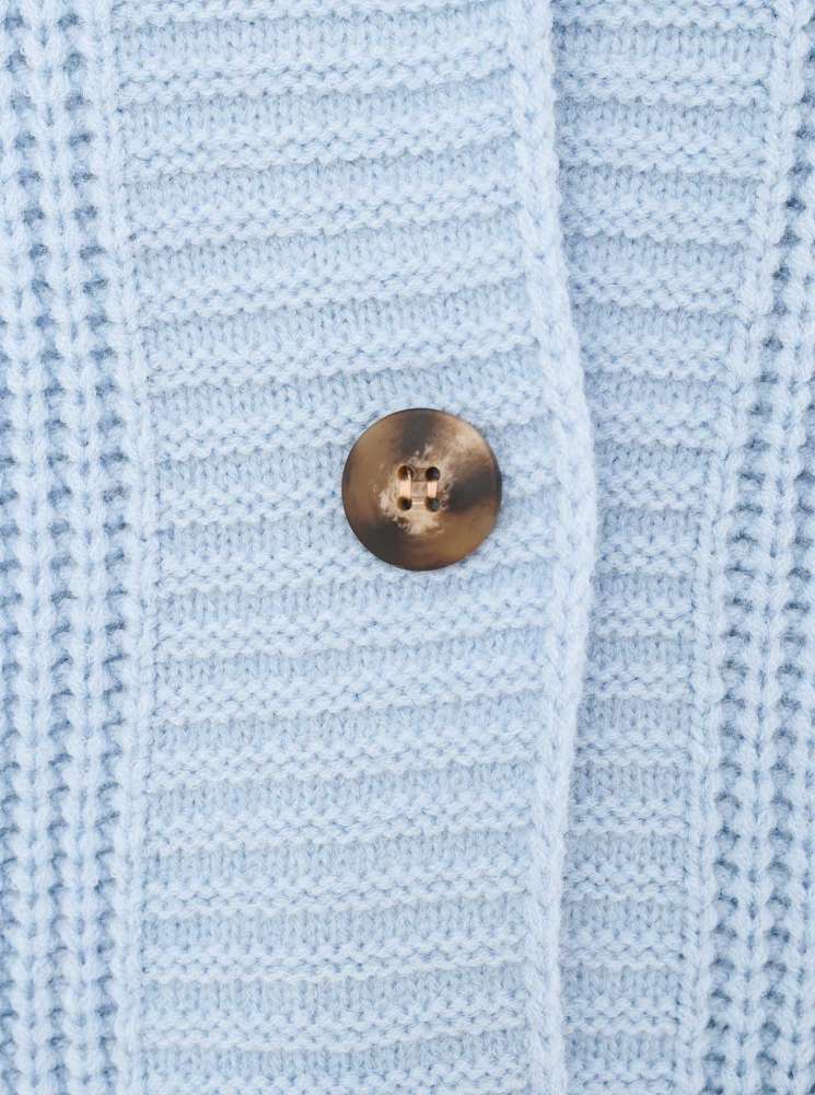 💕 Zwillingsherz Strickjacke "Katinka" Strickmantel Knöpfe Hellblau