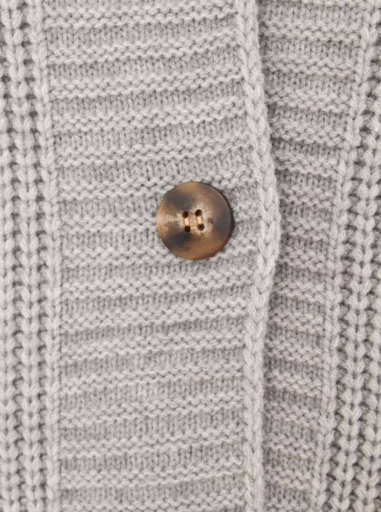 💕 Zwillingsherz Strickjacke "Katinka" Strickmantel Knöpfe Hellgrau