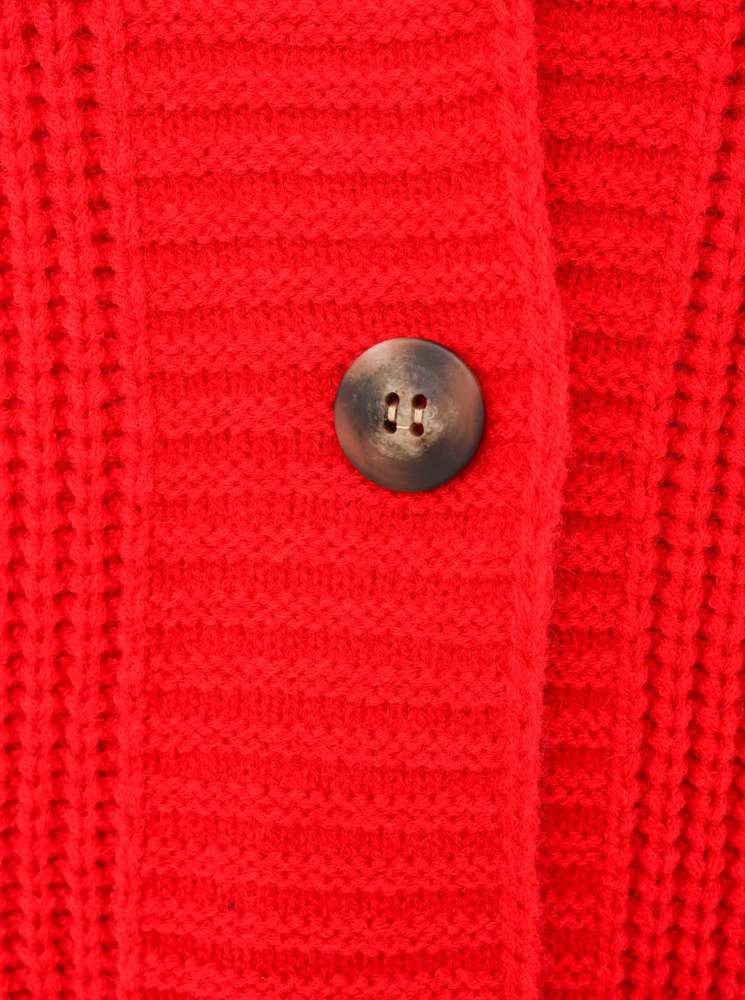 💕 Zwillingsherz Strickjacke "Katinka" Strickmantel Knöpfe Rot