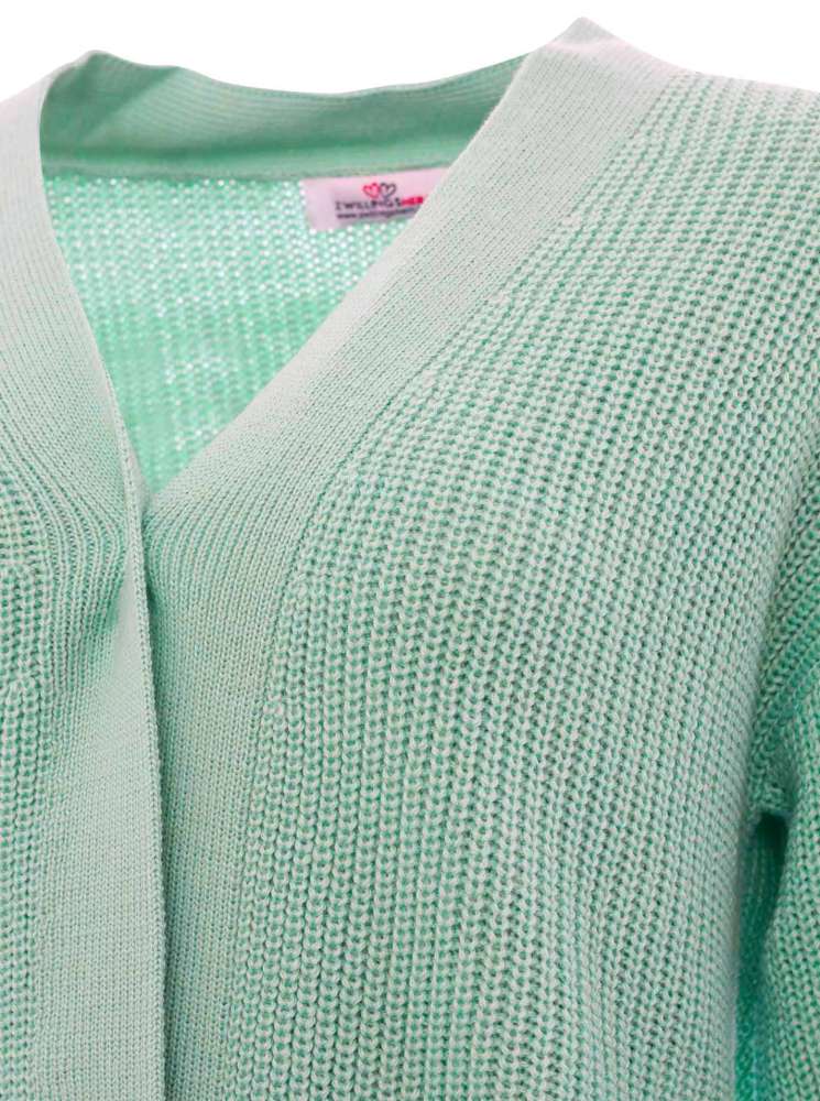 💕 Zwillingsherz Strickjacke "Katja" Merinowolle Mint