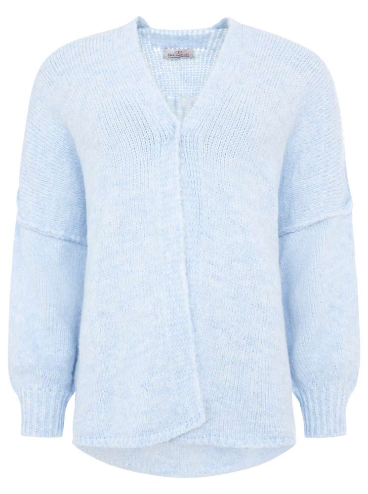 💕 Zwillingsherz Cardigan Strickjacke "Kirsche" Hellblau