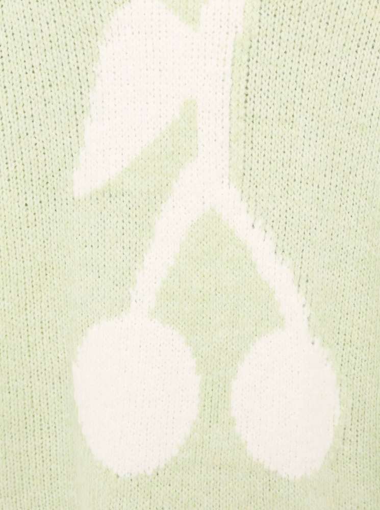 💕 Zwillingsherz Cardigan Strickjacke "Kirsche" Hellgrün