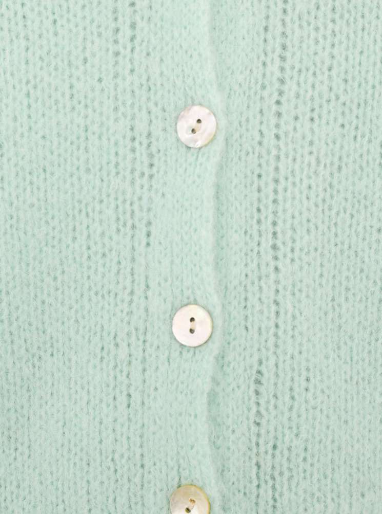 💕 Zwillingsherz Strickjacke kurz "Uni" Wolle Mint