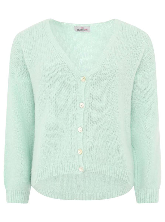 💕 Zwillingsherz Strickjacke kurz "Uni" Wolle Mint