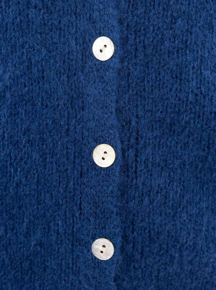 💕 Zwillingsherz Strickjacke kurz "Uni" Wolle Navy