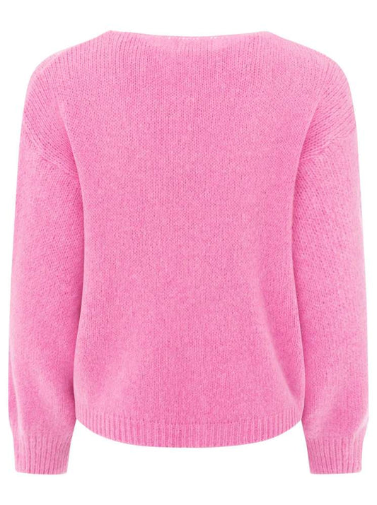 💕 Zwillingsherz Strickjacke kurz "Uni" Wolle Rosa