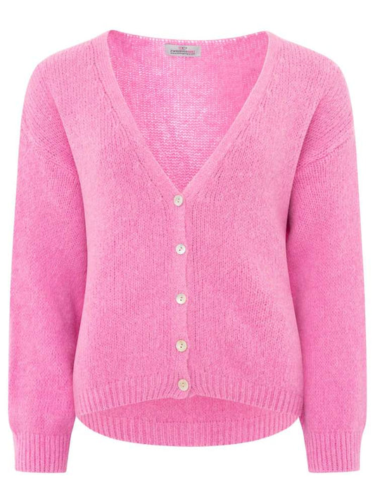 💕 Zwillingsherz Strickjacke kurz "Uni" Wolle Rosa