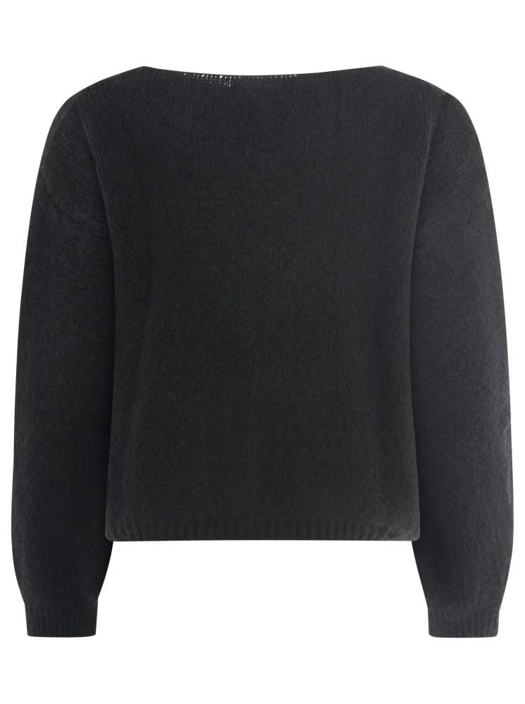 💕 Zwillingsherz Strickjacke kurz "Uni" Wolle Schwarz