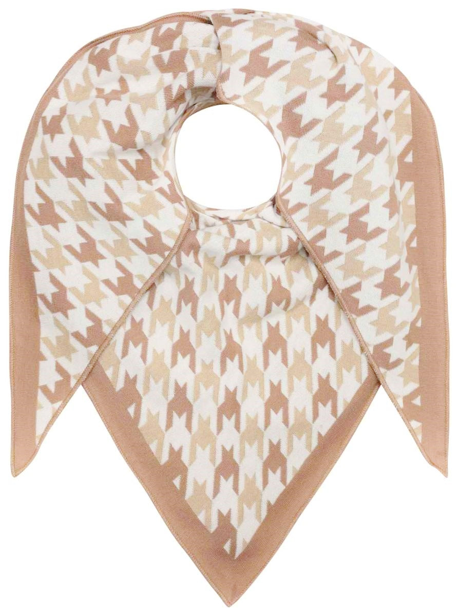 💕 Zwillingsherz Dreieckstuch "Cozy Hahnentritt" Baumwolle Beige