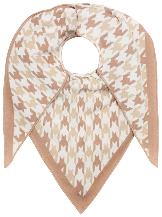 💕 Zwillingsherz Dreieckstuch "Cozy Hahnentritt" Baumwolle Beige