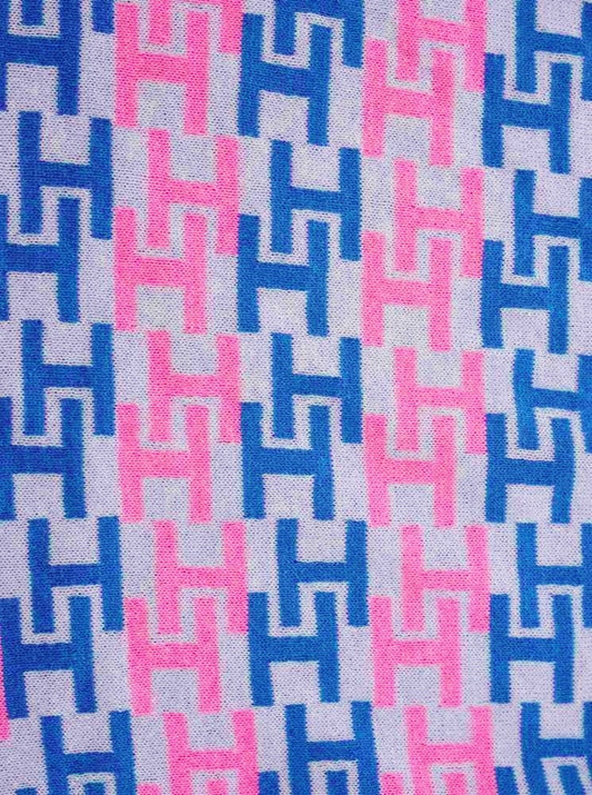 💕 Zwillingsherz Dreieckstuch "Lana" Baumwolle Blau Pink