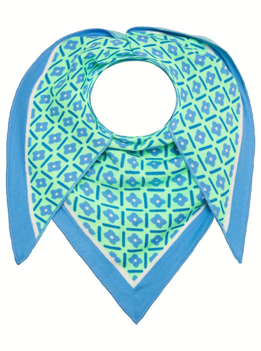 💕 Zwillingsherz Dreieckstuch "Wonderland" Baumwolle Grün Blau