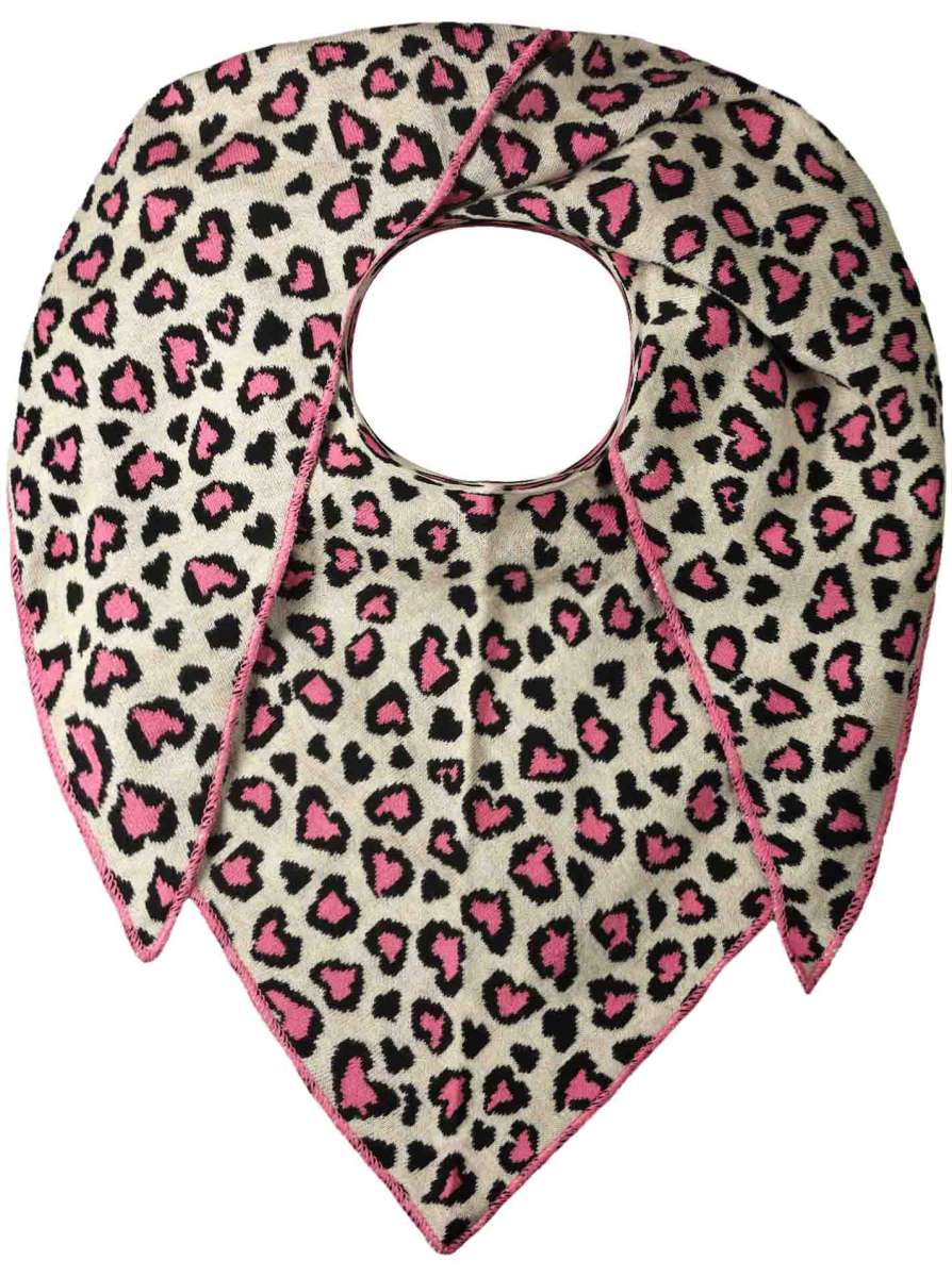 💕 Zwillingsherz Dreieckstuch "Leo Herzi" Baumwolle Beige Pink