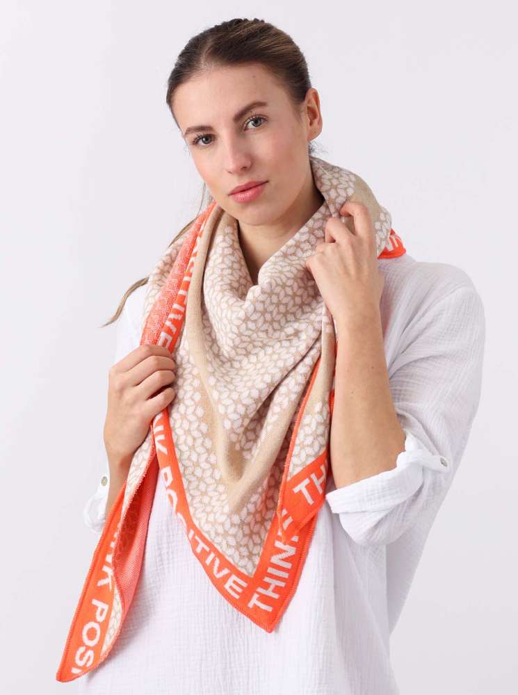 💕 Zwillingsherz Dreieckstuch "Eika" Baumwolle Beige