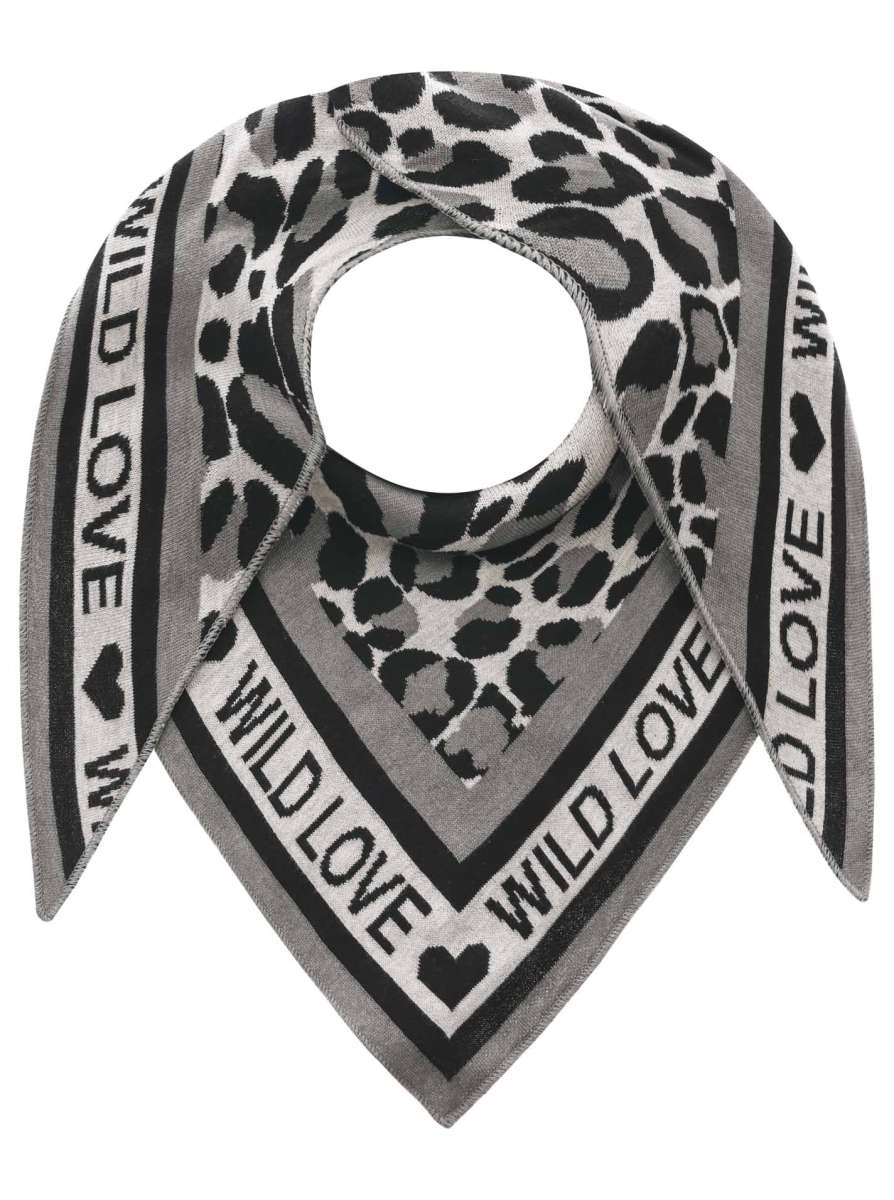 💕 Zwillingsherz Dreieckstuch "Leo & Leo" Baumwolle Grau