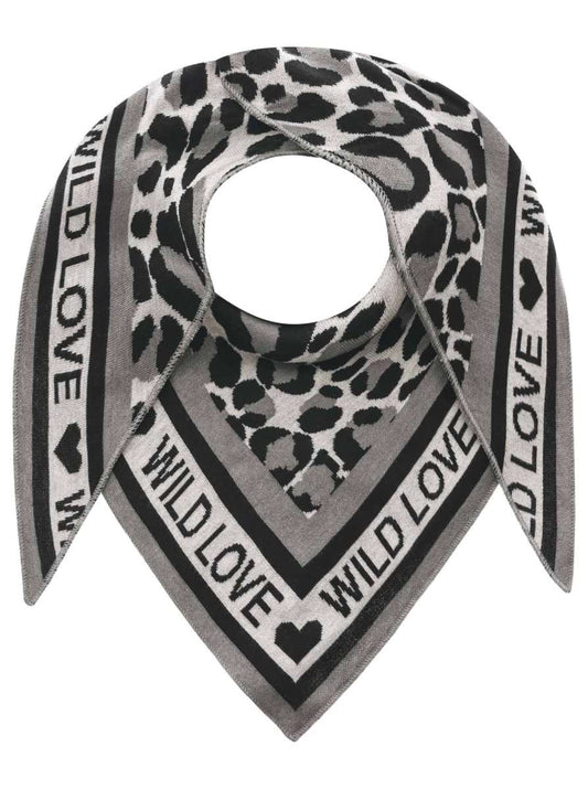 💕 Zwillingsherz Dreieckstuch "Leo & Leo" Baumwolle Grau